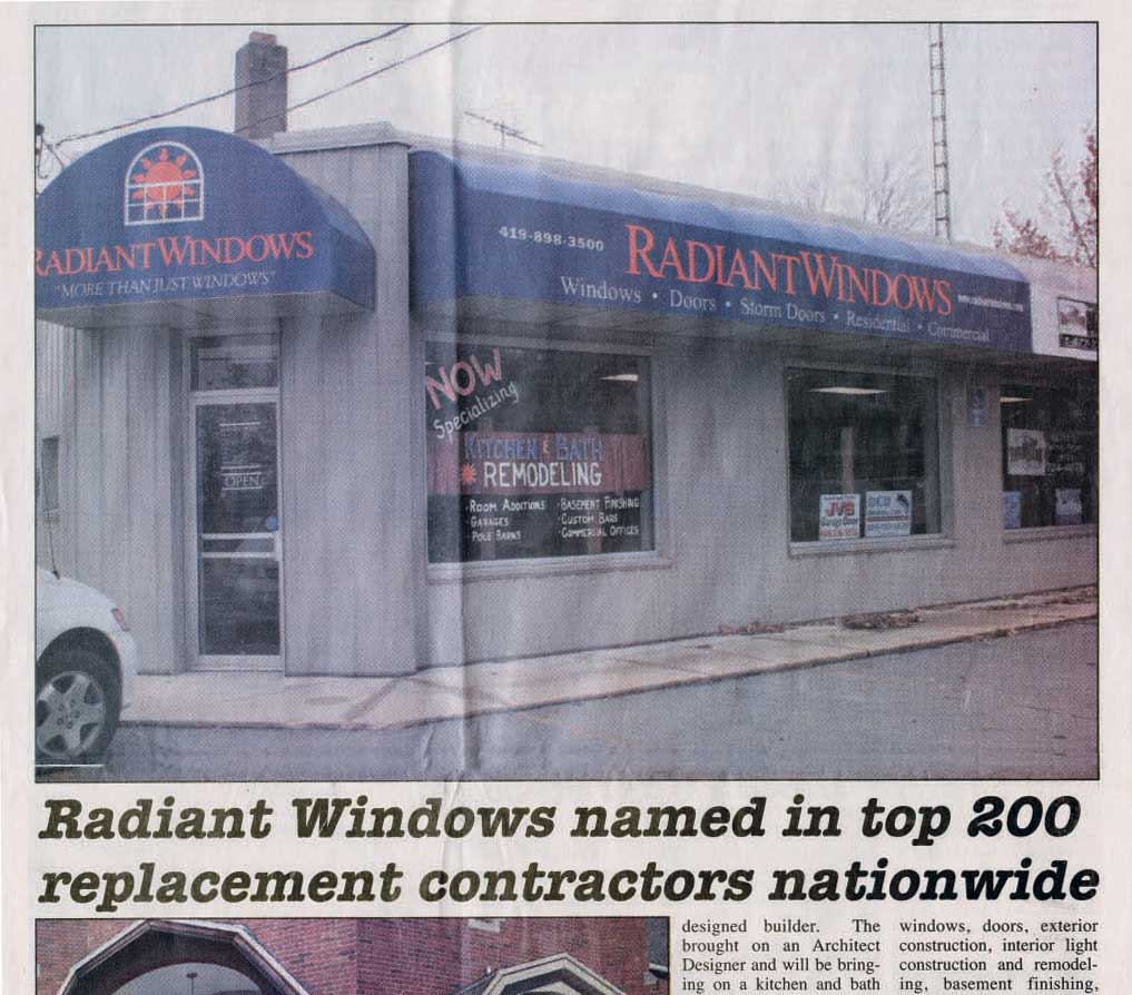 Newspaper clipping of Radiant Windows